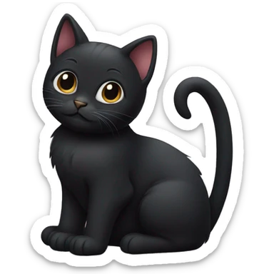 Black cat cute sticker