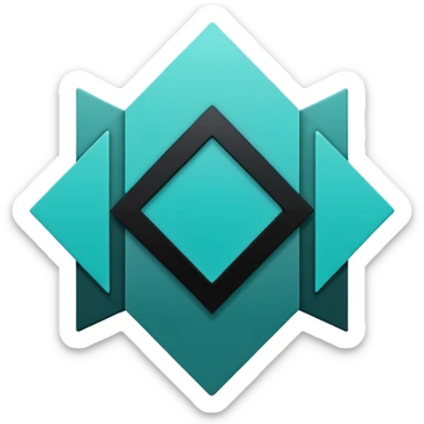 teal green with black, management logo sticker