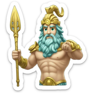 Poseidon God sticker