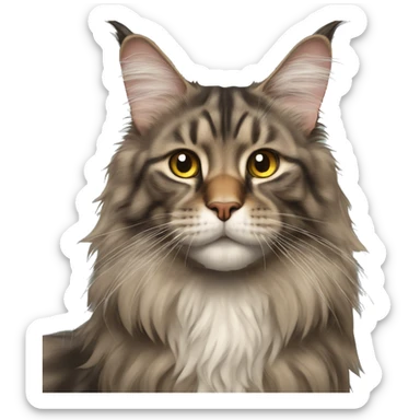 Maine coon cat with sharp jawline sticker