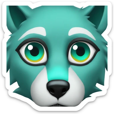 Turquoise wolf eyes sticker
