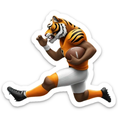 a tiger kicking a football sticker