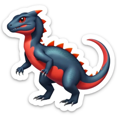 Colorful Dark Shiny Exotic Salandit-Charmeleon-Quilava-Fakémon-hybrid-creature (full body)  sticker