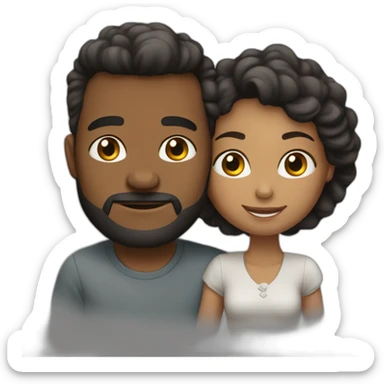 casal interracial beijando sticker