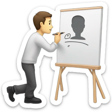 Man writing on a marker board sticker