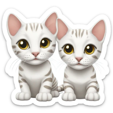 two white bengal cat sticker
