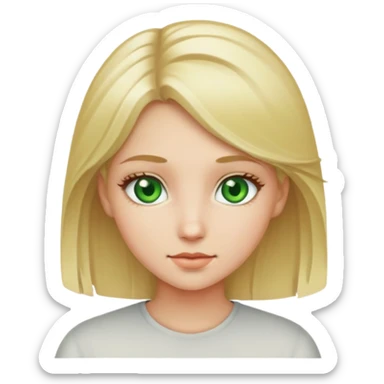A girl with blonde hair and green eyes sticker