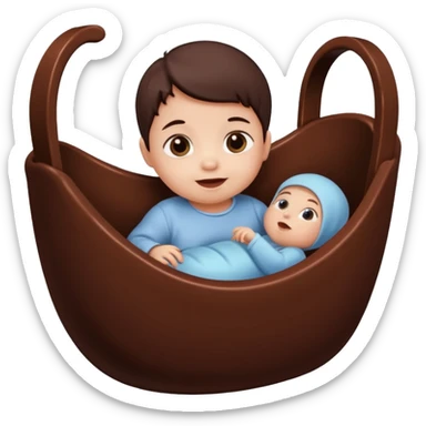 Baby in Chocolate cradle  sticker