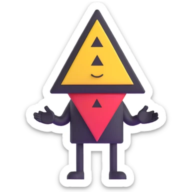 character with triangle head sticker