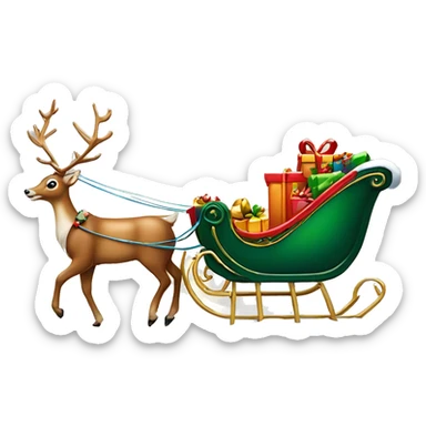 Perfectly proportioned Christmas sleigh with deer’s  sticker