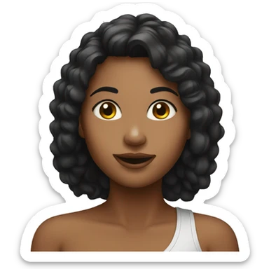 Not naked girl, wink sticker