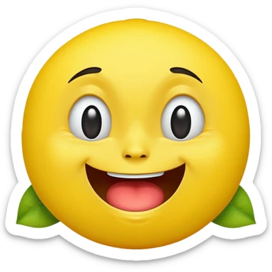 Lemon emoji with a crying laughing face sticker
