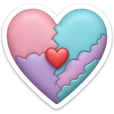 Genera un corazón que transmita paz, tranquilidad, muestre la unión de dos personas que se aman,wue los colores lo transmitan  sticker