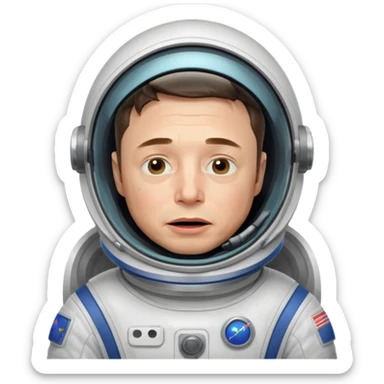 Elon Musk in the space: Crying sticker