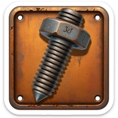 rusted screw sticker