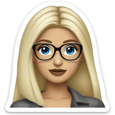 blonde kylie jenner with blue eyes and glasses  sticker