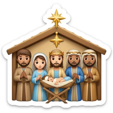 jesus nativity scene sticker