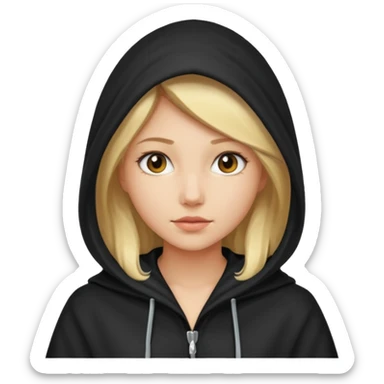Hooded blonde woman sticker