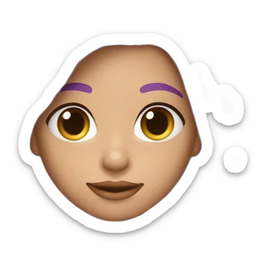 Mulher de cabelo roxo, pele clara e olho azul sticker