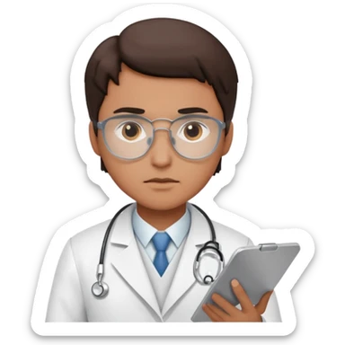 A doctor creating a protocol sticker