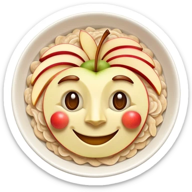 Smiling Apple oatmeal  sticker