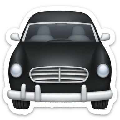 Black car with to white spots on the upper lip sticker