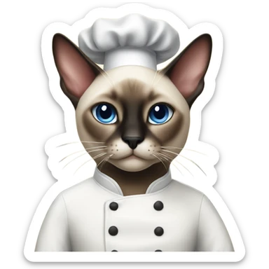 Siamese cat chef sticker