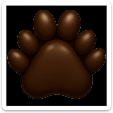 Make the paw print dark brown in apple style emojis sticker
