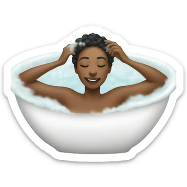 Woman enjoying Selfcare bath sticker