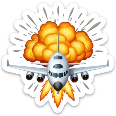 aircraft and explosion sticker