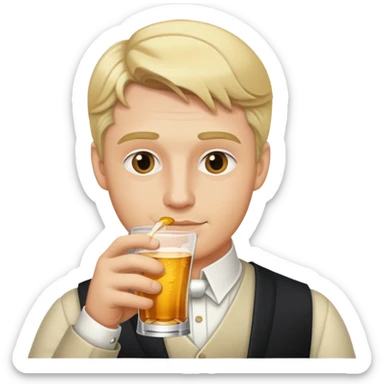 Blonde man drinking aristocrat sticker