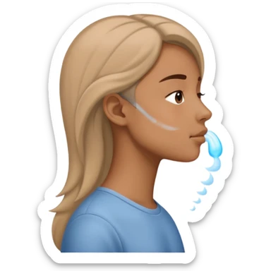 Side profile nose breathing air sticker