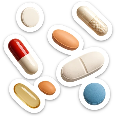 pillole farmaci fluttuano in aria sticker