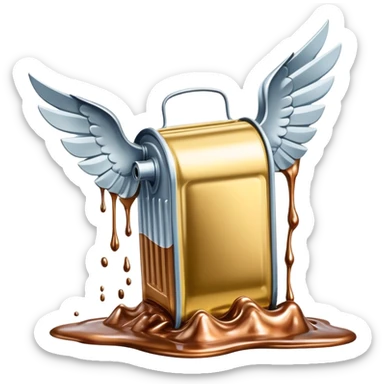 surreal dali style winged spam can landscape sticker