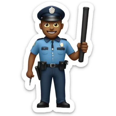 Policeman with baton sticker