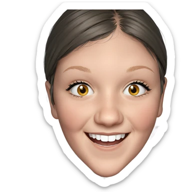 smiling girl in grey hoodie sticker