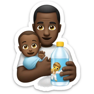 Diddy holding a baby oil bottle  sticker