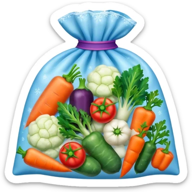 Bag of Frozen veggies mix sticker