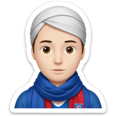 Glasgow rangers fan wearing scarf no head covering sticker