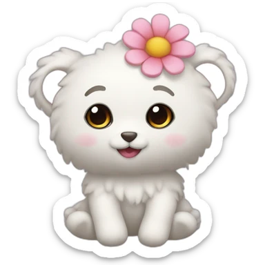 Doudou avec une fleur sticker
