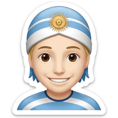 Una persona con la cabeza de la bandera de Argentina sticker