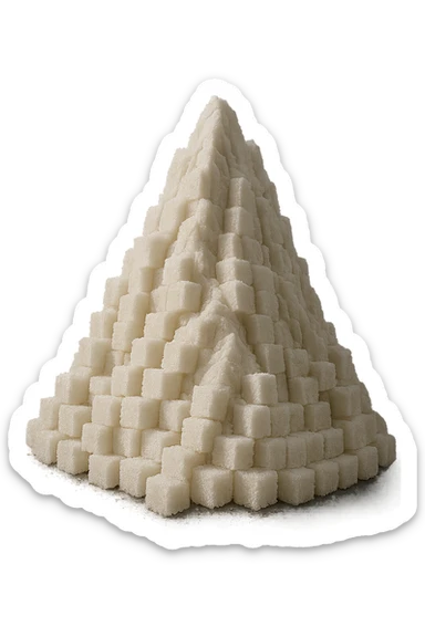 monagna di zollette di zucchero, iperrealistico 4k sticker