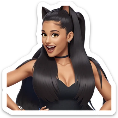 cat eared girl in dress sticker