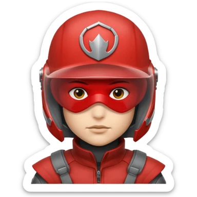 redhood with helmet and visor sticker