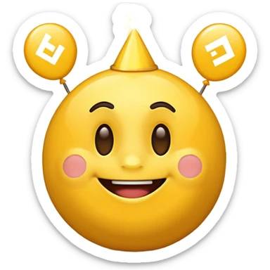 Celebration emoji with Binance logo sticker