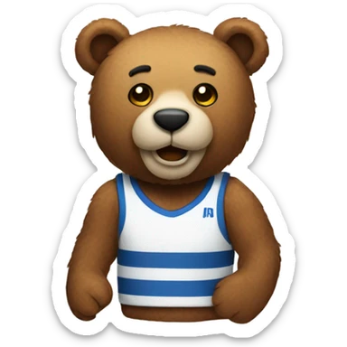 Sporty stuffed bear sticker