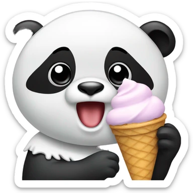 Panda eating ice cream sticker