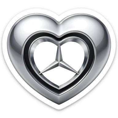 heart shaped Mercedes logo sticker