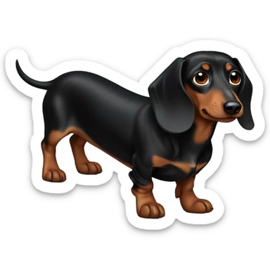 black and brown weiner dog sticker