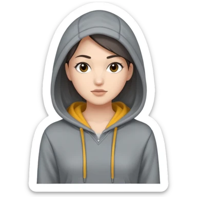 Sasha Gray in gray hoodie full height sticker